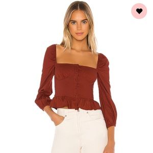 MAJORELLE Harriett top size small in terracotta
